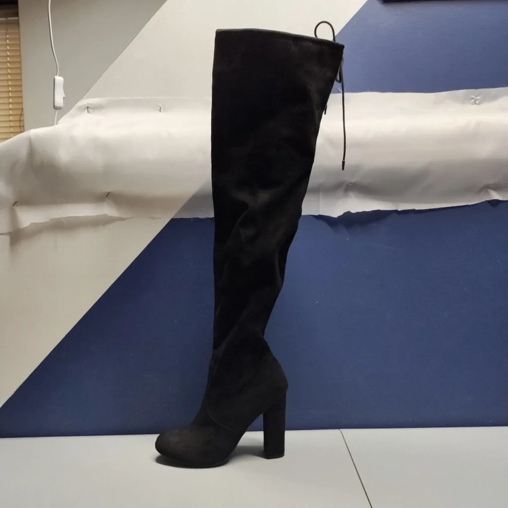 Target Olymagen Over‎ The Knee Winter Boots Womens US 7 Black Thigh High Pull On
